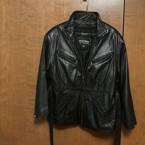 VINATGE WILSONS BLACK SMALL LEATHER JACKET